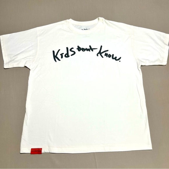 Other - Kids Dont Know Graphic Logo T-Shirt White Organic Cotton Men’s Size Large